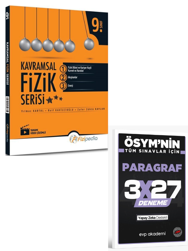 Fizipedia 2027 9. Sınıf Kavramsal Fizik Serisi Soru Bankası+ EVP Akademi Paragraf