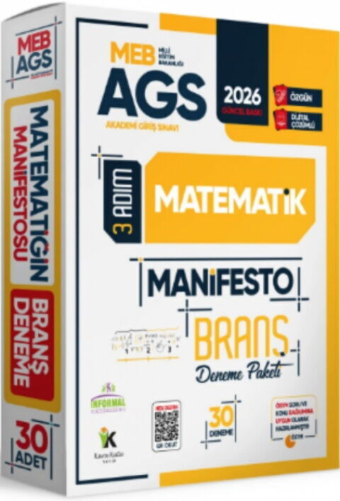 İnformal Yayınları 2026 MEB AGS Sayısal Yetenek Matematik 3 Adım Manifesto Branş 30 Deneme