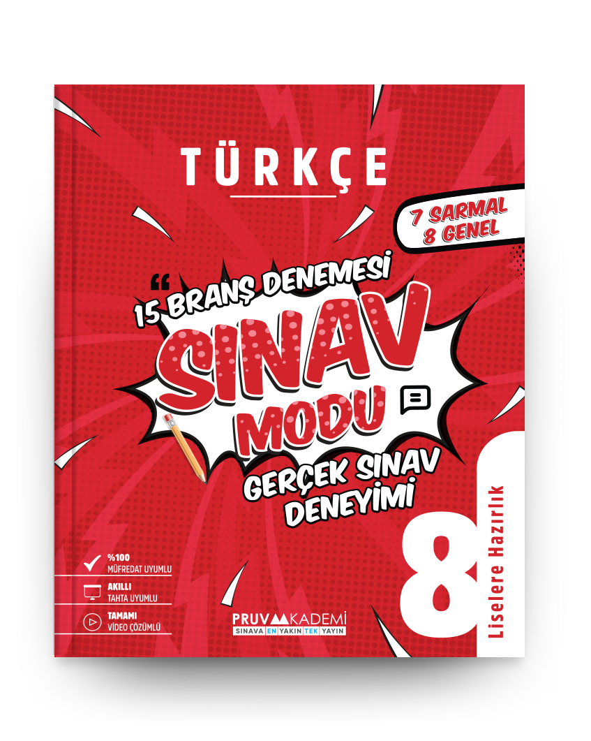 Pruva Akademi 8. Sınıf Türkçe Sınav Modu 15 Deneme