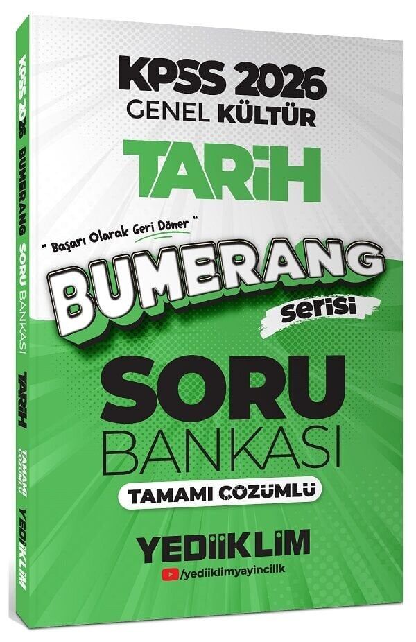 Yediiklim 2026 KPSS Tarih Bumerang Soru Bankası Çözümlü