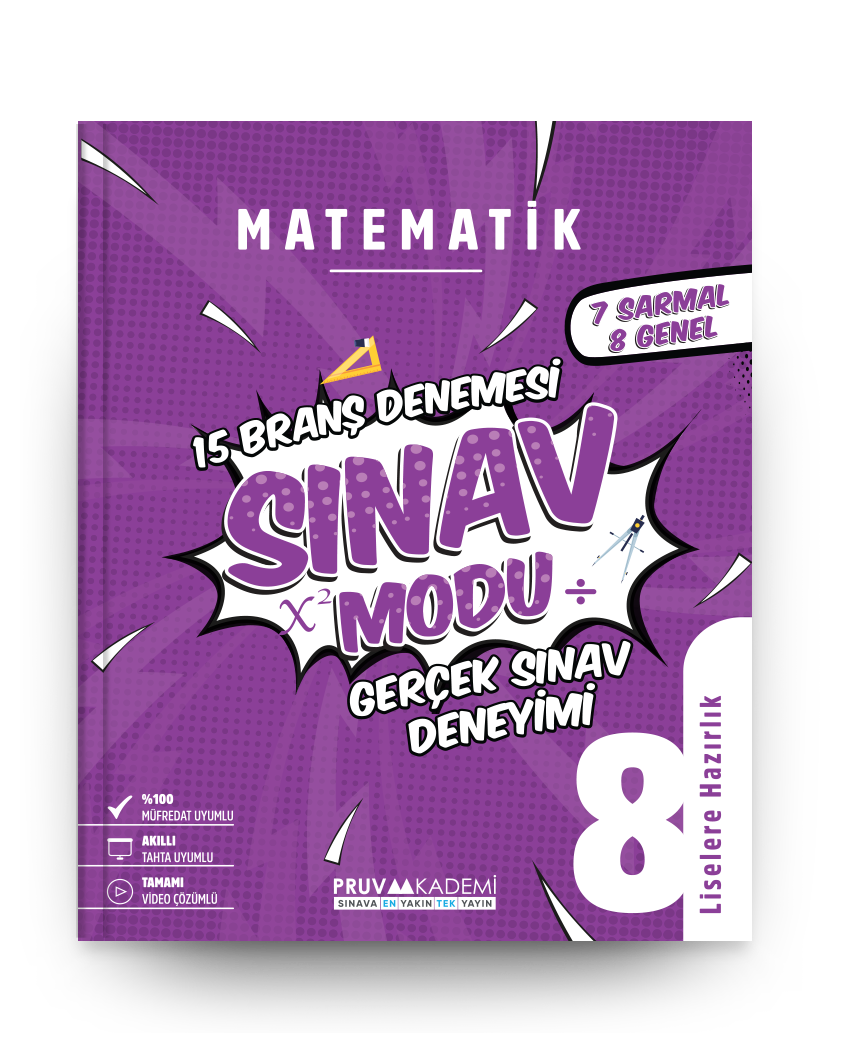 Pruva Akademi 8. Sınıf Matematik Sınav Modu 15 Deneme