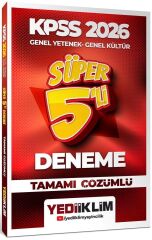 Yediiklim 2026 KPSS Genel Yetenek Genel Kültür Süper 5 li Deneme Çözümlü