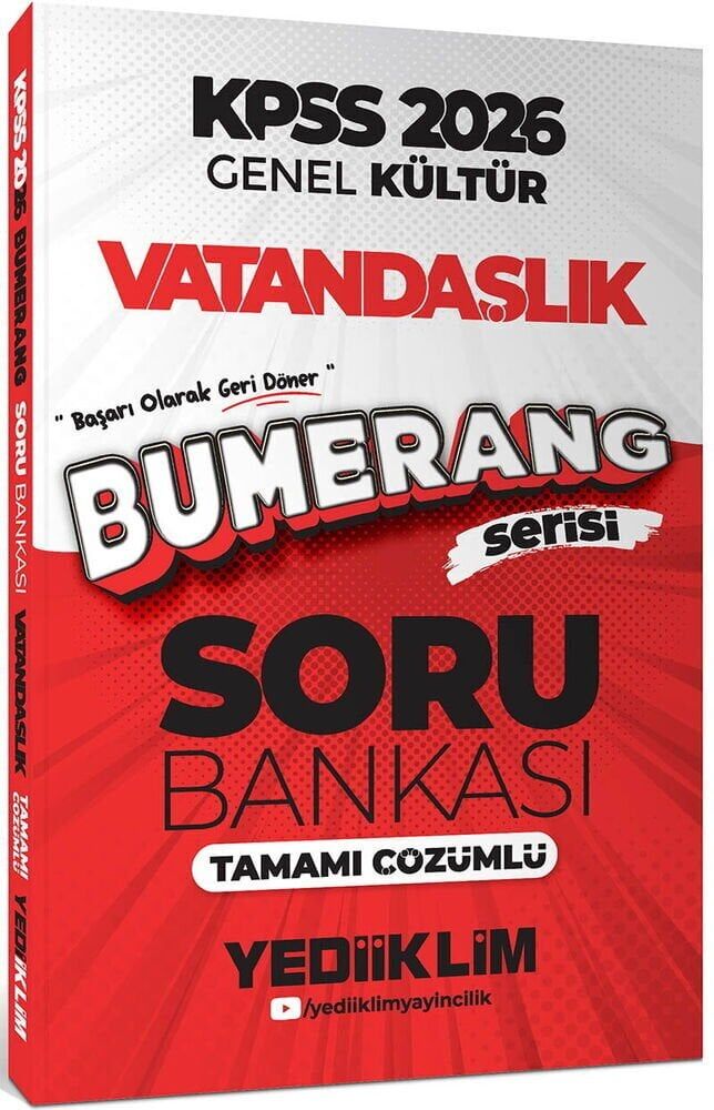 Yediiklim 2026 KPSS Vatandaşlık Bumerang Soru Bankası Çözümlü