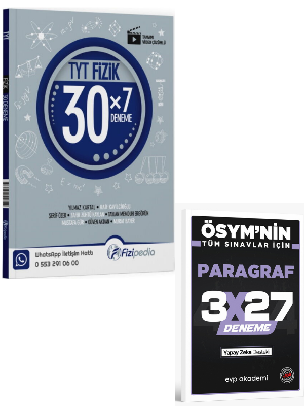 Fizipedia 2027 TYT Fizik 30 x 7 Deneme+ EVP Akademi Paragraf