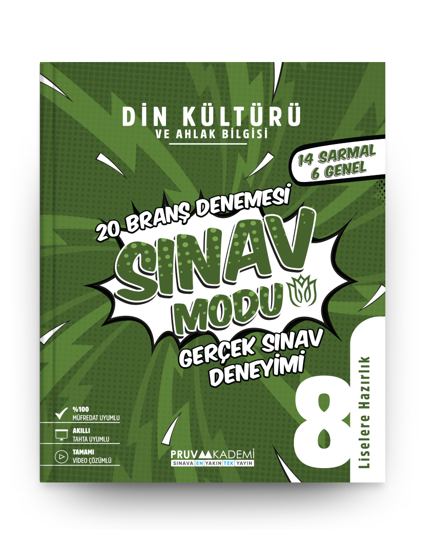 Pruva Akademi 8. Sınıf Din Kültürü ve Ahlak Bilgisi Sınav Modu 20 Deneme