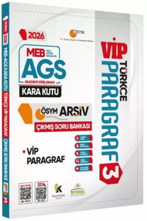 İnformal Yayınları 2026 MEB AGS Türkçenin Kara Kutusu Paragraf 3 Vip ÖSYM Çıkmış Soru Bankası