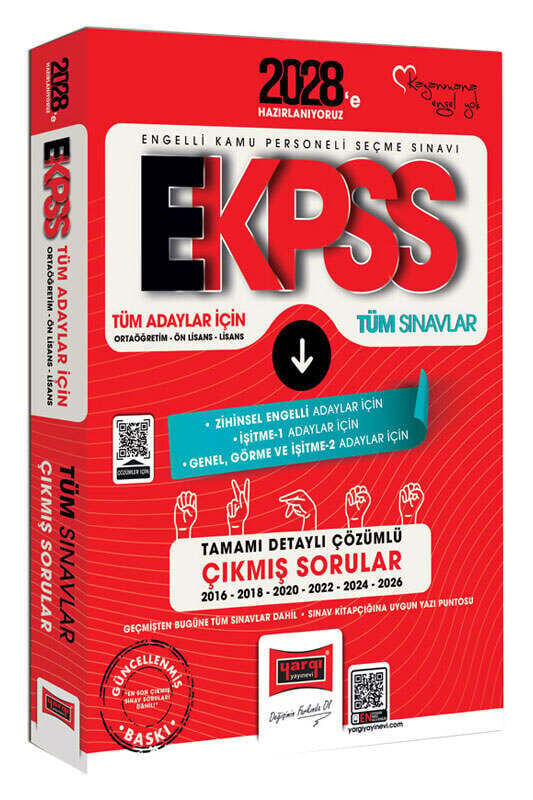 Yargı 2028 EKPSS Tüm Adaylar Tüm Sınavlar Çıkmış Sorular Son 10 Yıl Çözümlü