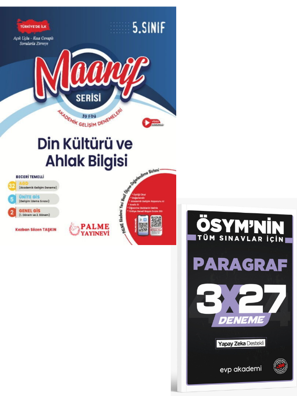 Palme 2027 5. Sınıf Din Kültürü ve Ahlak Bilgisi Maarif Serisi Haftalık Deneme+ EVP Akademi Paragraf