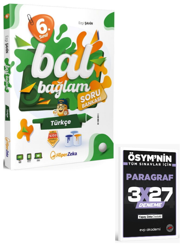 HiperZeka 2027 6. Sınıf Türkçe Bal Bağlam Soru Bankası+ EVP Akademi Paragraf