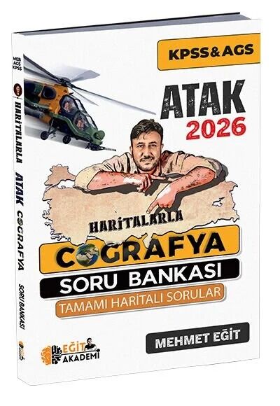Mehmet Eğit 2026 KPSS Haritalarla Atak Coğrafya Soru Bankası