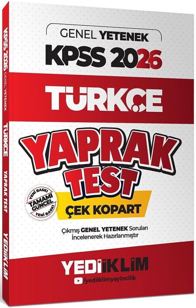 Yediiklim 2026 KPSS Türkçe Yaprak Test