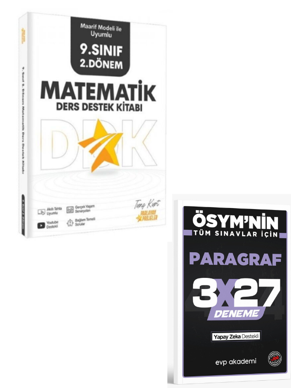Parlayan Projeler 2027 9. Sınıf 2. Dönem Matematik Ders Destek Kitabı Maarif Model İle Uyumlu+EVP Akademi Paragraf