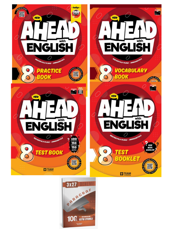 TeamElt 2027 Ahead with English 8 Practice Book (+Quizzes)+Vocabulary Book+Test Booklet+Test Book+Anla Kazan Paragraf