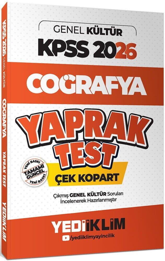 Yediiklim 2026 KPSS Coğrafya Yaprak Test