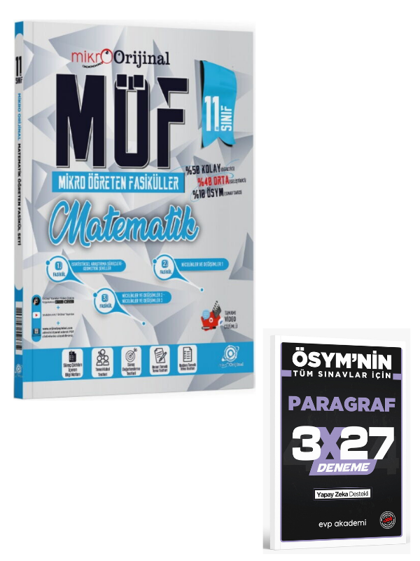 Orijinal 2027 Mikro 11. Sınıf Matematik MÖF Mikro Öğreten Fasikül Set+ EVP Akademi Paragraf