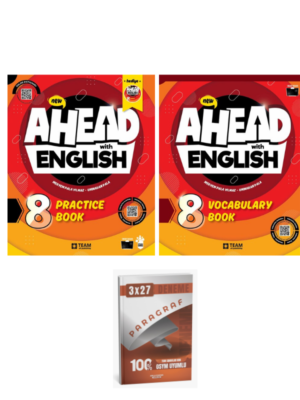 TeamElt 2027 Ahead with English 8 Practice Book (+Quizzes)+Vocabulary Book+Anla Kazan Paragraf