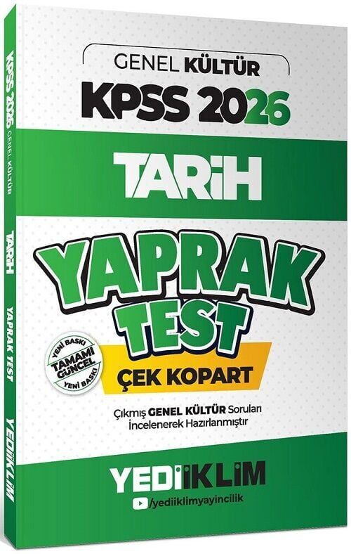 Yediiklim 2026 KPSS Tarih Yaprak Test