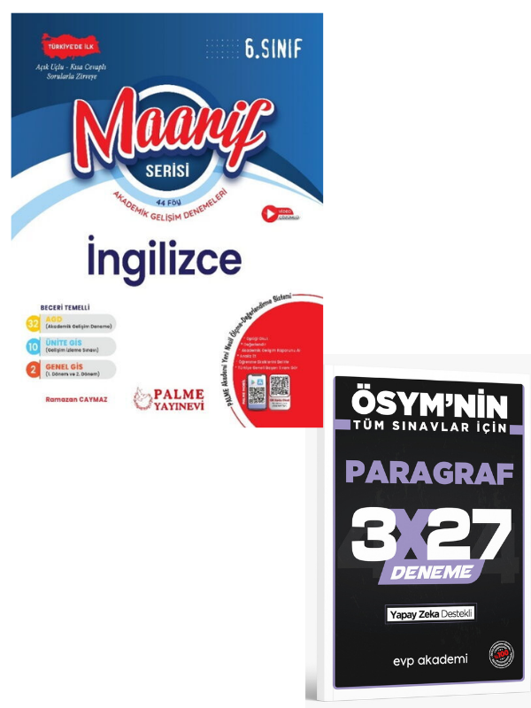Palme 2027 6. Sınıf Maarif Serisi İngilizce Haftalık Deneme+ EVP Akademi Paragraf