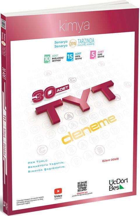 ÜçDörtBeş Yayınları TYT Kimya 30 Deneme