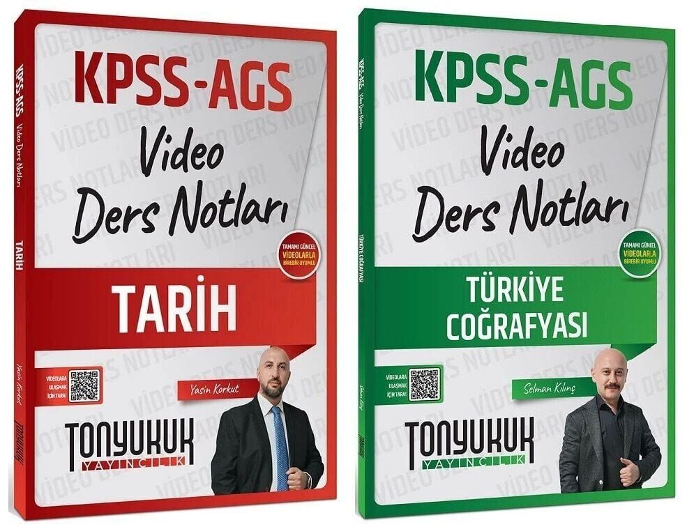 Tonyukuk 2026 KPSS MEB-AGS Tarih + Türkiye Coğrafyası Video Ders Notları 2 li Set - Yasin Korkut, Selman Kılınç Tonyukuk Yayıncılık