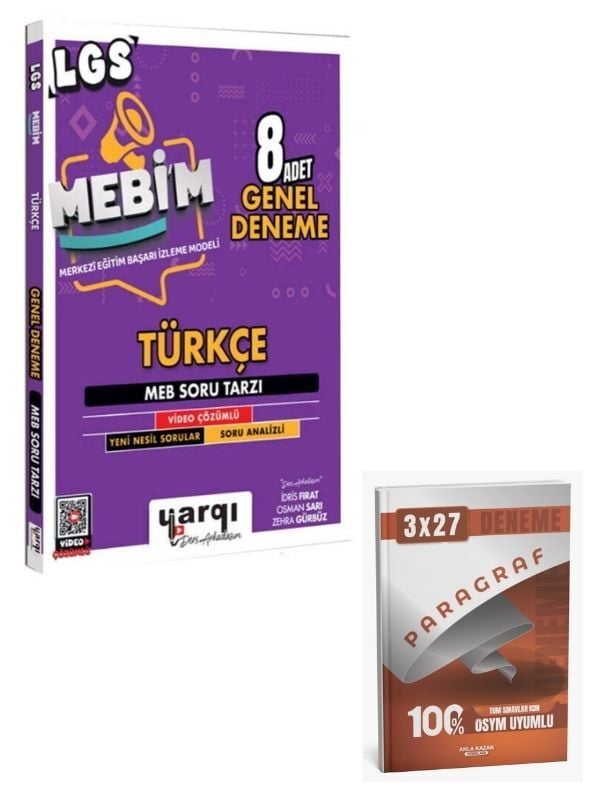 Ders Arkadaşım 2027 8. Sınıf LGS MEBİM Türkçe 8 Adet Genel Deneme+ Anla Kazan Paragraf