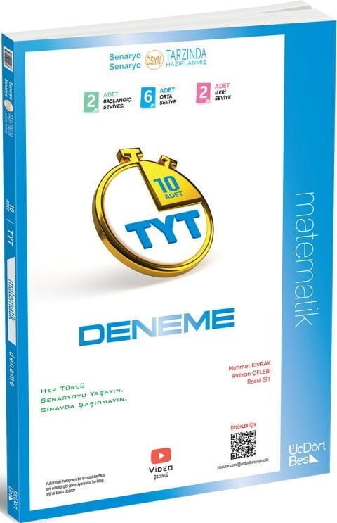ÜçDörtBeş Yayınları TYT Matematik 10 lu Deneme