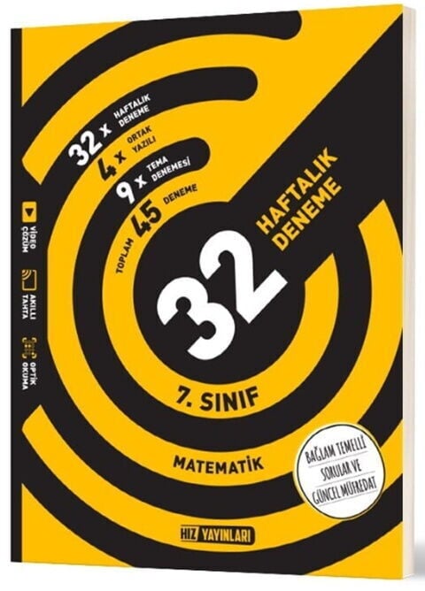 Hız Yayınları Maarif 7. Sınıf Matematik 32 Haftalık Kazanım Denemeleri