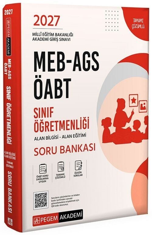 Pegem 2027 ÖABT MEB-AGS Sınıf Öğretmenliği Soru Bankası Çözümlü Pegem Akademi Yayınları