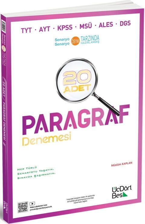 ÜçDörtBeş Yayınları Paragraf 20 Adet Denemesi