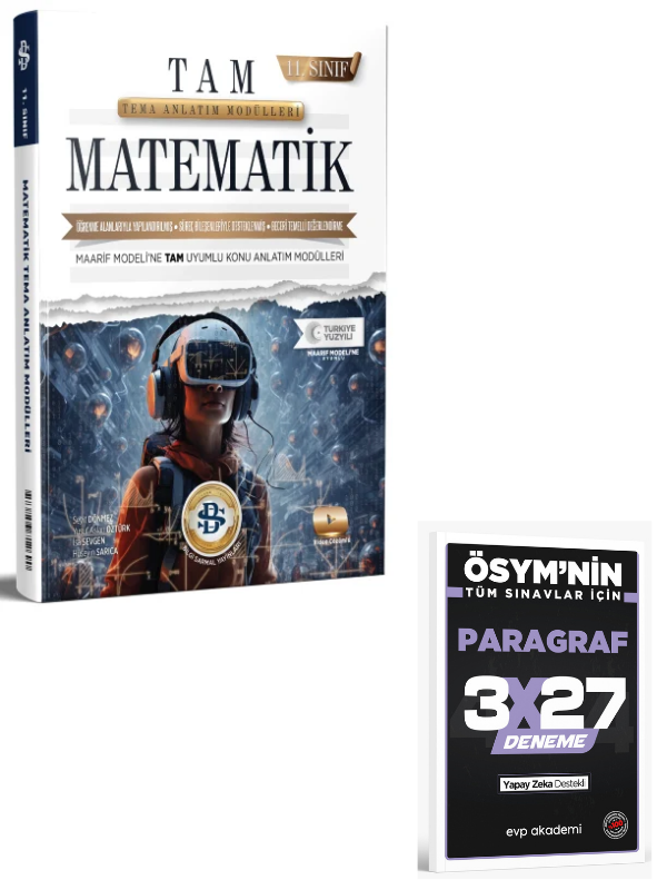 Bilgi Sarmal 2027  11. Sınıf Matematik Tema Maarif Model Konu Anlatım Modülleri+ EVP Akademi Paragraf
