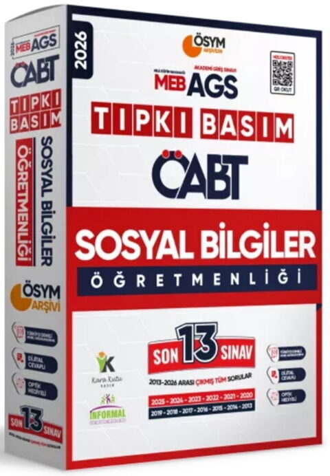 İnformal Yayınları 2026 MEB AGS ÖABT Sosyal Bilgiler Öğretmenliği ÖSYM Tıpkı Basım 13 lü Deneme