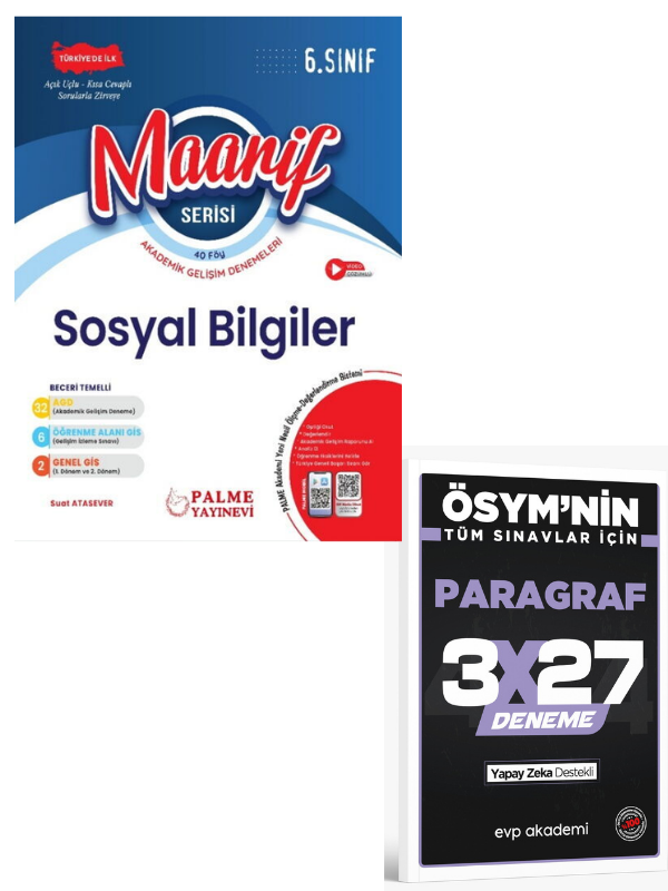 Palme 2027 6. Sınıf Maarif Serisi Sosyal Bilgiler Haftalık Deneme+ EVP Akademi Paragraf