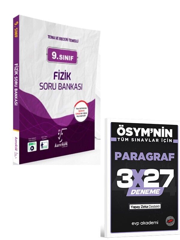Karekök 2027 9. Sınıf Fizik Soru Bankası+EVP Akademi 3x27 Paragraf Deneme