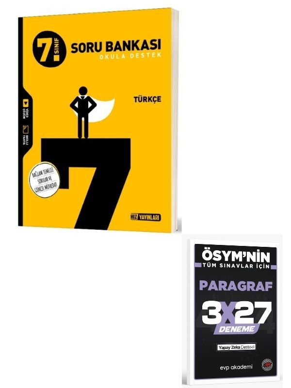 Hız Yayınları 7. Sınıf Türkçe Soru Bankası + EVP Paragraf Deneme