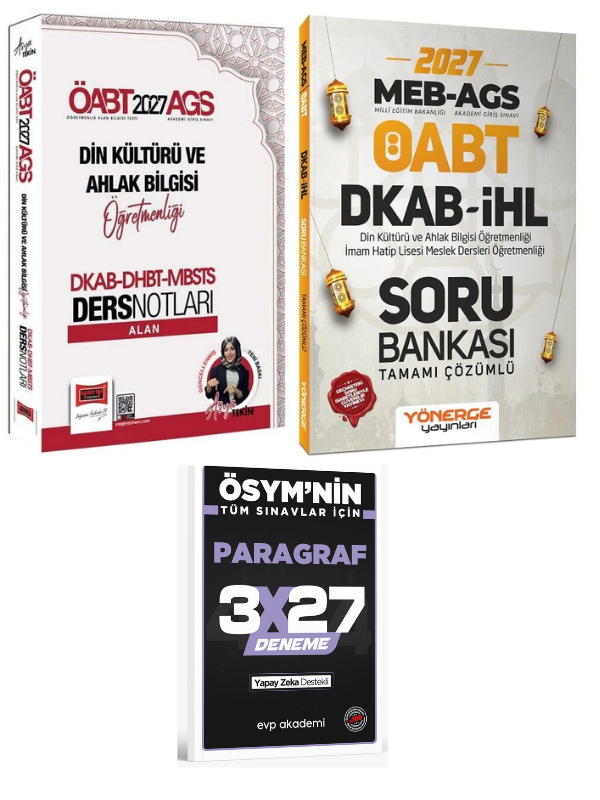 Yargı + Yönerge 2027 ÖABT MEB-AGS DKAB Din Kültürü ve Ahlak Bilgisi Alan Ders Notları + Soru Bankası 2 li Set+ EVP Akademi Paragraf