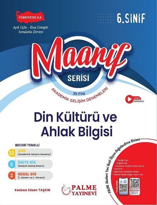 Palme 6. Sınıf Din Kültürü ve Ahlak Bilgisi Haftalık 39 Deneme Maarif Serisi Palme Yayınları