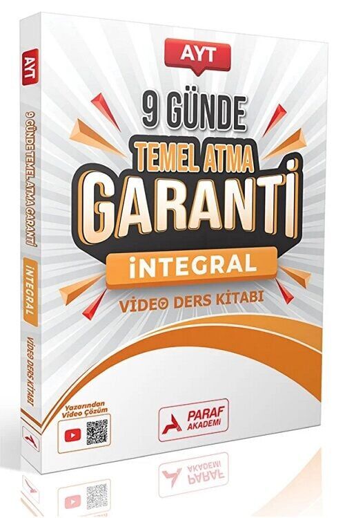 Paraf Yayınları AYT İntegral 9 Günde Temel Atma Garanti Video Ders Kitabı