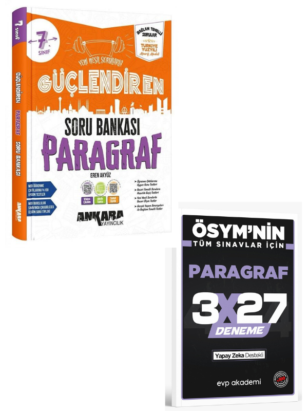 Ankara 2027  7. Sınıf Paragraf Güçlendiren Soru Bankası Çözümlü+ EVP Akademi Paragraf