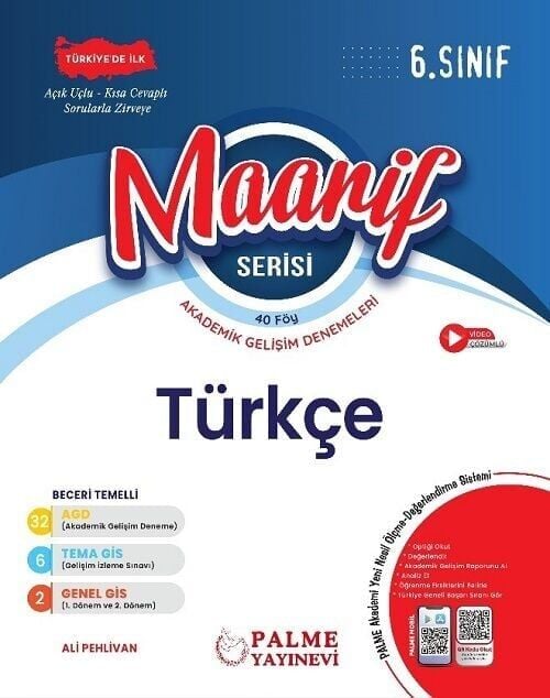 Palme 6. Sınıf Türkçe Haftalık 40 Deneme Maarif Serisi Palme Yayınları