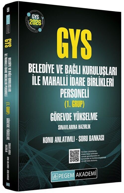 Pegem 2026 GYS Belediye ve Bağlı Kuruluşları ile Mahalli İdare Birlikleri 1. Grup Konu Anlatımlı Soru Bankası Görevde Yükselme Pegem Akademi Yayınları