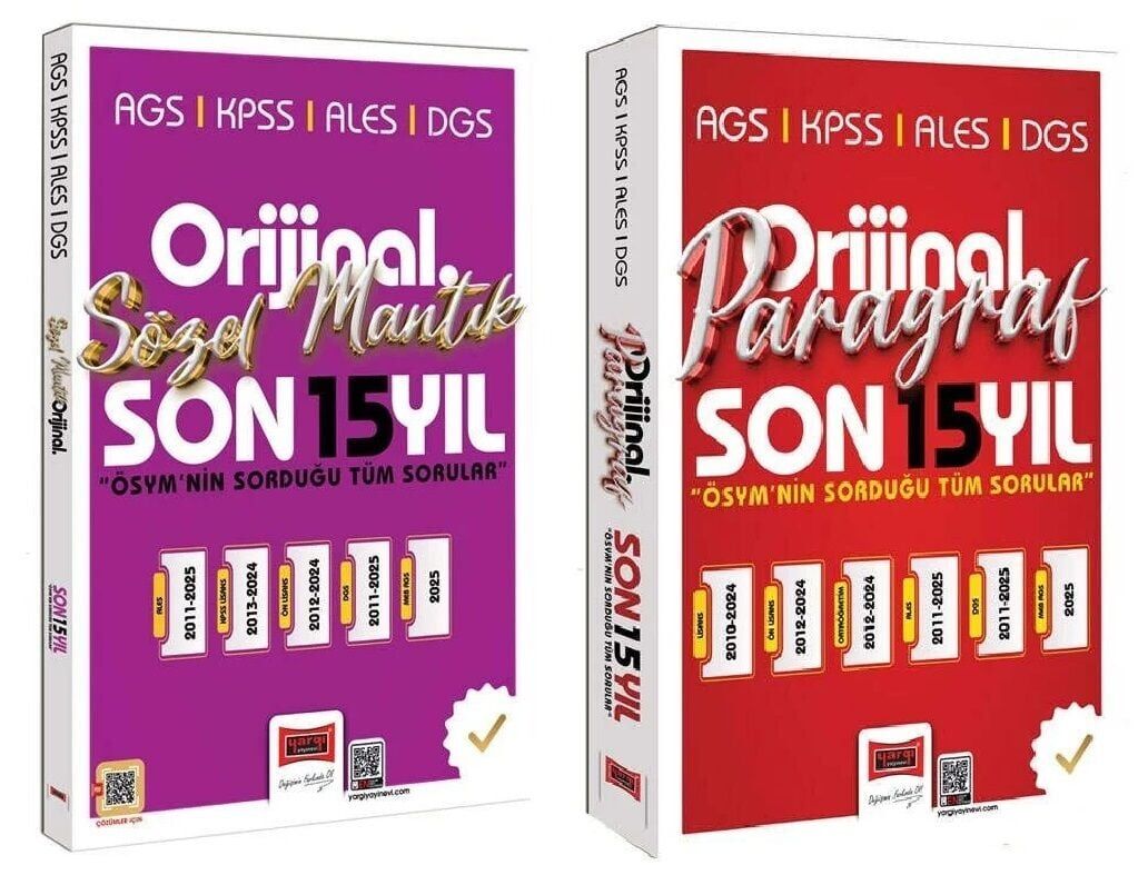 Yargı 2026 KPSS MEB-AGS ALES DGS Sözel Mantık + Paragraf Orijinal Çıkmış Sorular Son 15 Yıl 2 li Set Yargı Yayınları