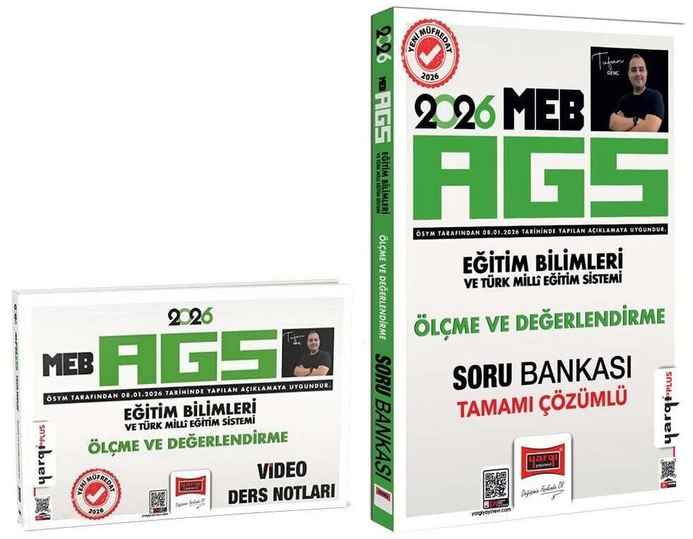 Yargı 2026 MEB-AGS Eğitim Bilimleri Ölçme ve Değerlendirme Video Ders Notları + Soru Bankası 2 li Set - Tufan Genç Yargı Yayınları