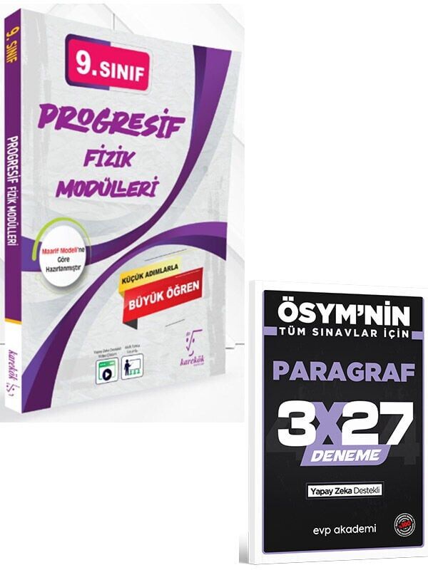 Karekök 2027 9. Sınıf Progresif Fizik Modülleri+EVP Akademi 3x27 Paragraf Deneme