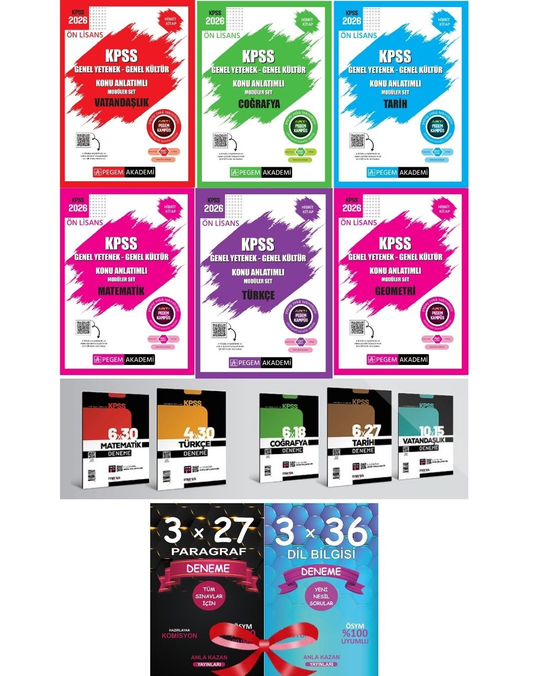 Pegem 2026 KPSS Ön Lisans Konu Anlatım Modüler Set + Marka Deneme + Anla Kazan Deneme Seti