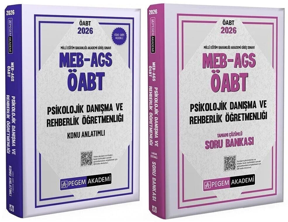 Pegem 2026 ÖABT MEB-AGS Psikolojik Danışma ve Rehber Öğretmenliği Konu Anlatımlı + Soru Bankası 2 li Set Pegem Akademi Yayınları
