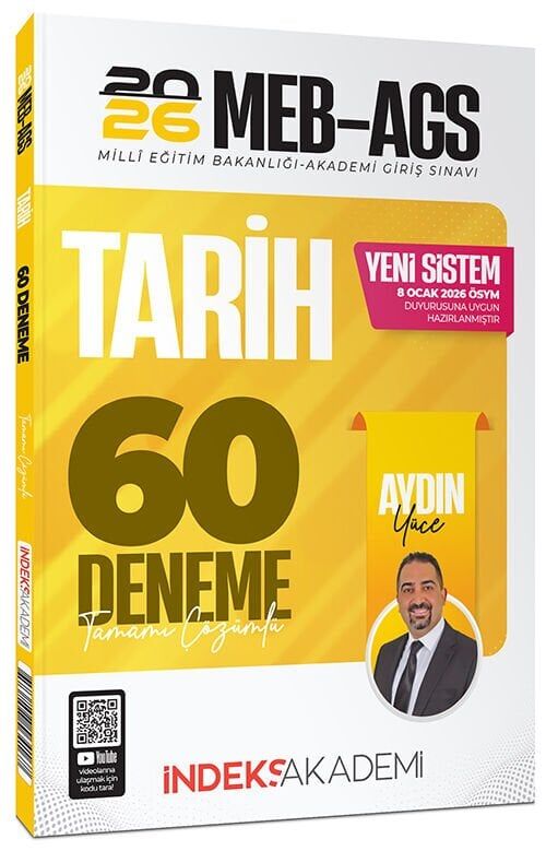 YENİ AGS SİSTEMİ - İndeks Akademi 2026 MEB-AGS Tarih 60 Deneme Çözümlü - Aydın Yüce İndeks Akademi Yayıncılık