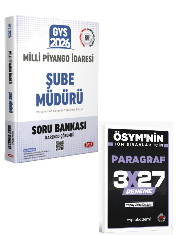 Data 2026 GYS Milli Piyango İdaresi Şube Müdürü Soru Bankası+ EVP Akademi Paragraf