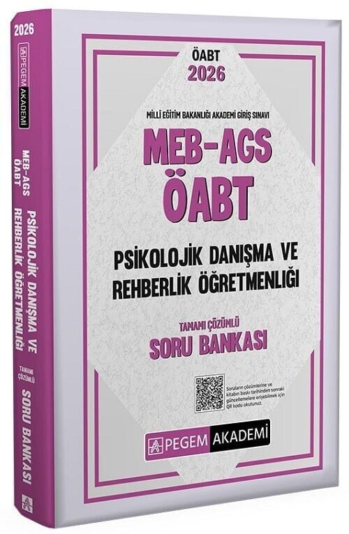 Pegem 2026 ÖABT MEB-AGS Psikolojik Danışma ve Rehberlik Öğretmenliği Soru Bankası Çözümlü Pegem Akademi Yayınları
