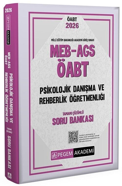 Pegem 2026 ÖABT MEB-AGS Psikolojik Danışma ve Rehberlik Öğretmenliği Soru Bankası Çözümlü Pegem Akademi Yayınları