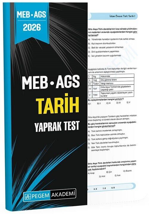 Pegem 2026 MEB-AGS Tarih Yaprak Test Pegem Akademi Yayınları